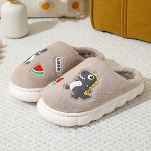Cozy Dino Cotton Slippers – Ages 4–12