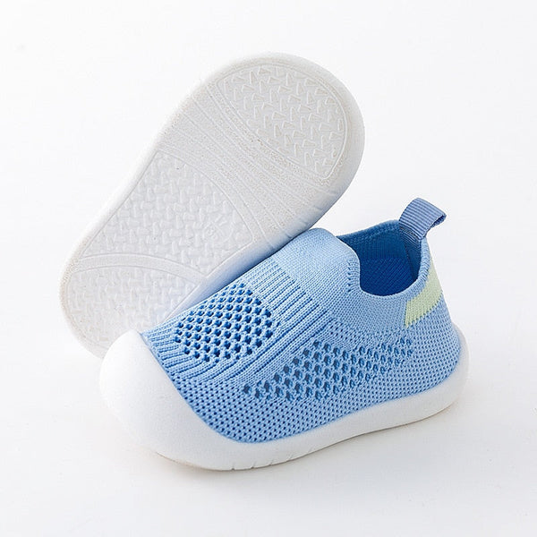 Blue baby first walkers from angle 2, perfect for little ones taking their first steps.