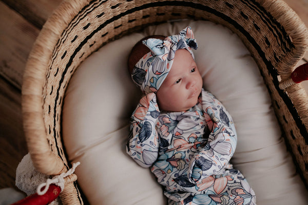 Flower Bloom Knotted Headband Bow