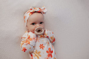 70s Groovy Knotted Newborn Headband Bow