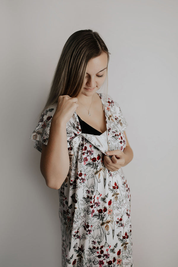 Floral Mommy Labor and Delivery Nursing Hospital Gown