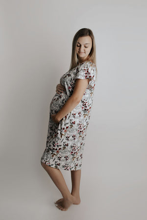 Floral Mommy Labor and Delivery Nursing Hospital Gown