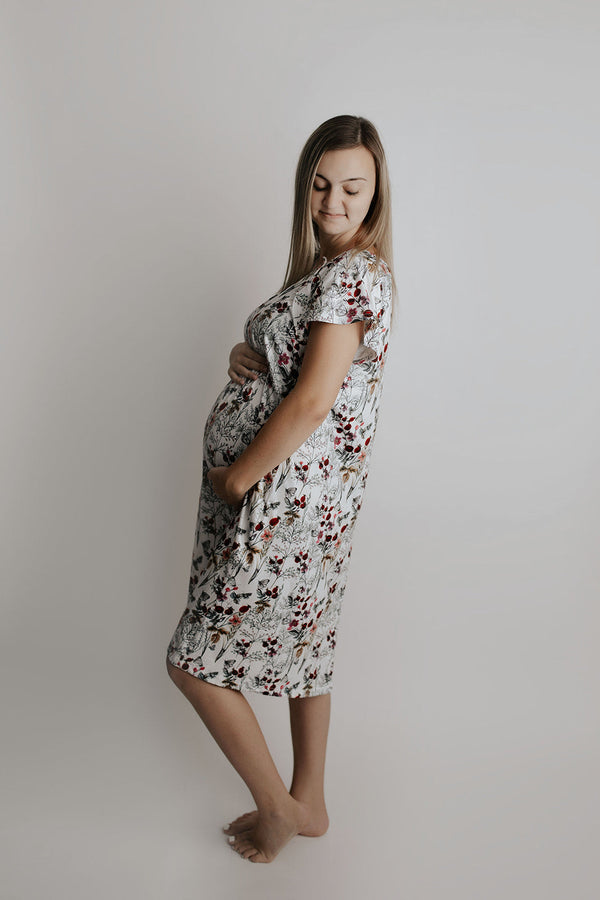 Floral Mommy Labor and Delivery Nursing Hospital Gown
