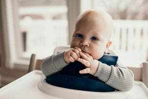 Sailor Blue Silicone Bib with Crumb Catcher