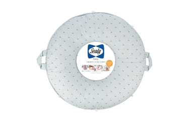 Sealy Children's Floor Cushion in Drops and Robin Blue, perfect for playtime and comfort.