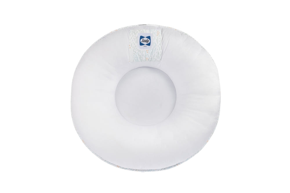 Sealy Children's Floor Cushion in Spring and Gray - Comfortable and stylish for kids' playtime and relaxation.