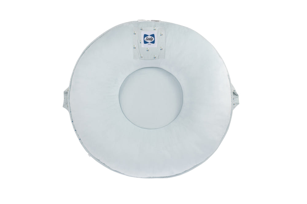 Sealy Children's Floor Cushion in Drops and Robin Blue, perfect for playtime and comfort.