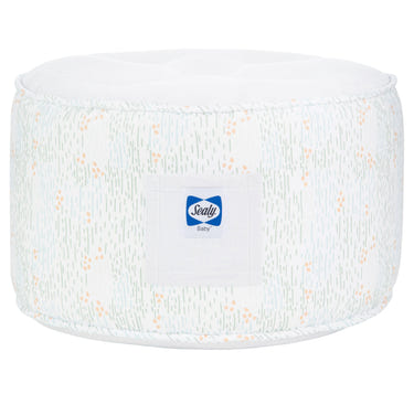 Sealy Pouf in Spring Gray - stylish and comfortable baby room accessory.