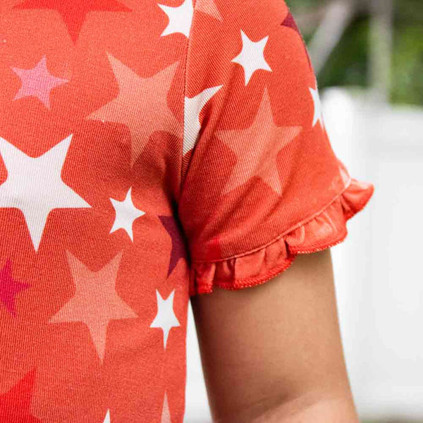 Star Pink Bamboo Short Sleeve Sleep set