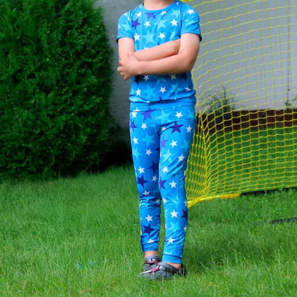 Star Blue Short Sleeve Bamboo Sleep Set