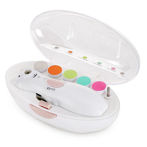 Haakaa Happii Bear Rechargeable Nail Trimmer Set for safe and gentle baby nail care, shown at angle 10.