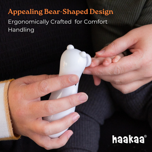 Haakaa Happii Bear Rechargeable Nail Trimmer Set - Safe, gentle baby nail clippers for easy grooming.