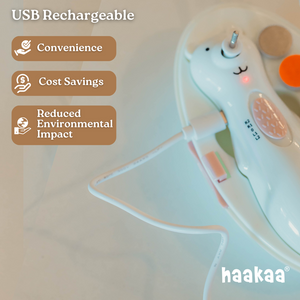 Haakaa Happii Bear Rechargeable Nail Trimmer Set at angle 2, perfect for safe and gentle baby nail care.