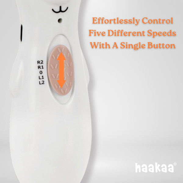 Haakaa Happii Bear Rechargeable Nail Trimmer Set - Safe and gentle baby nail clippers, angle 7 view.