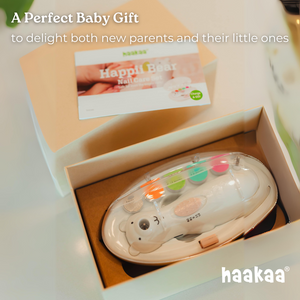 Haakaa Happii Bear Rechargeable Nail Trimmer Set for safe and gentle baby nail care, shown at angle 9.