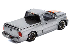 2003 Dodge Ram SRT-10 Pickup Truck Gray Metallic with Orange Stripes 1/64 Diecast Model Car by Shoom64 Models