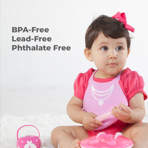 Primo Passi Silicone Baby Bib, Pink Necklace