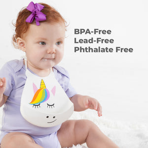 Primo Passi Silicone Baby Bib, Unicorn