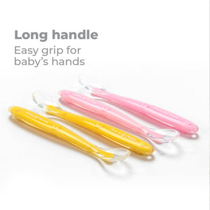 Primo Passi Silicone Spoon 4PK in Pink and Yellow