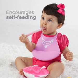 Primo Passi Silicone Spoon 4PK in Pink and Yellow