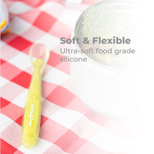 Primo Passi Silicone Spoon 4PK in Pink and Yellow