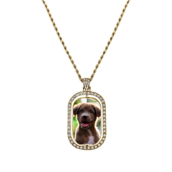 Custom Photo Pendant Necklace – Double-Sided Portrait Charm | Gold & Silver