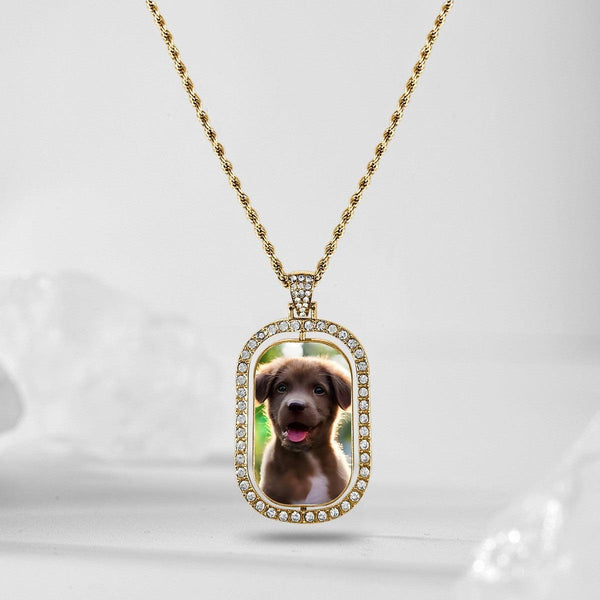Custom Photo Pendant Necklace – Double-Sided Portrait Charm | Gold & Silver