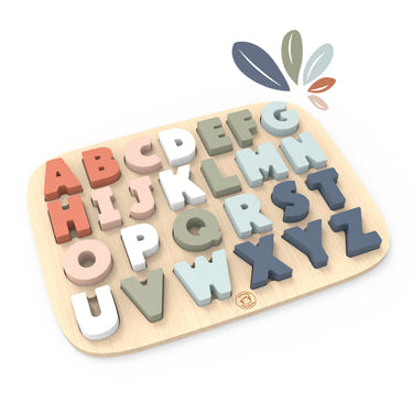 Colorful alphabet puzzle for babies, promoting early learning and cognitive development.