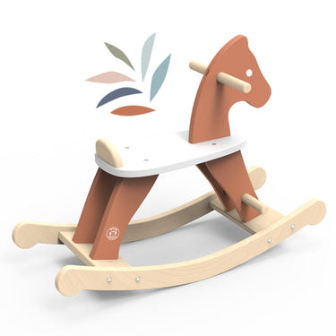 Wooden rocking horse for babies, perfect recreational toy for fun and development.