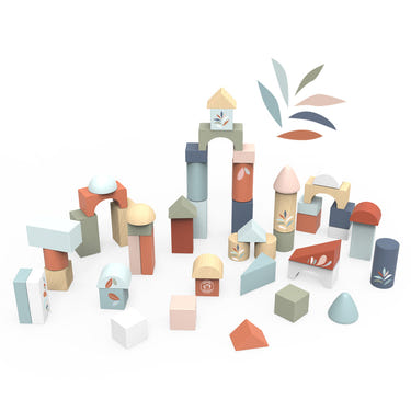 Colorful 50-piece building blocks set for early learning and creative play for babies and toddlers.