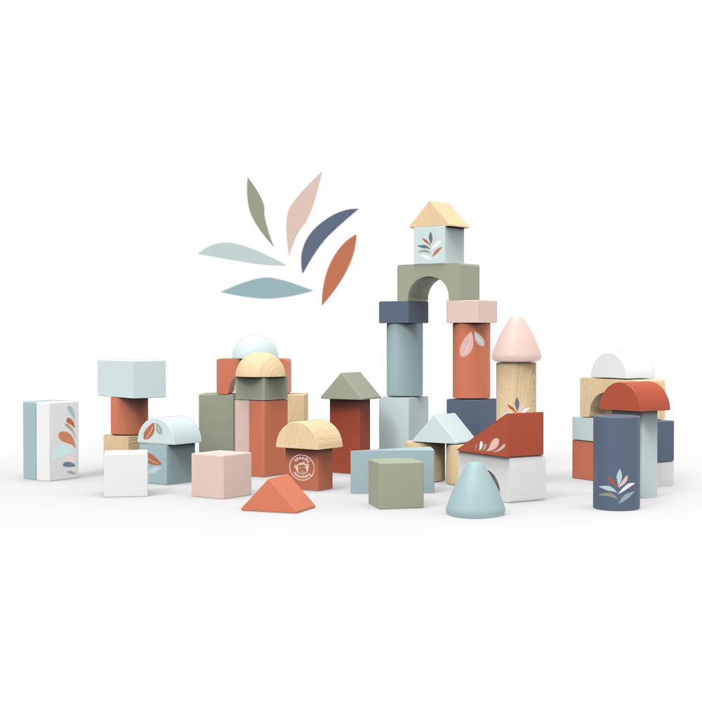 Colorful 50-piece building blocks set for early learning and creative play for babies and toddlers.