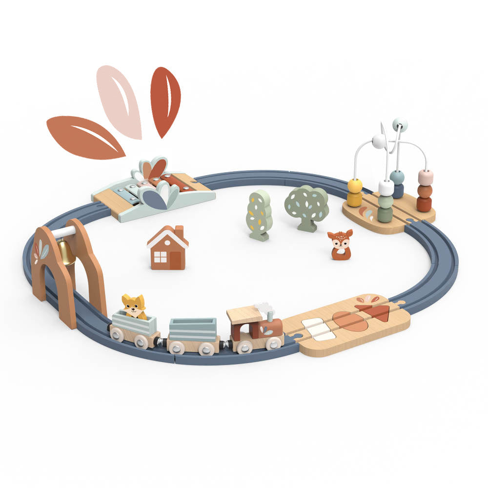 Multi-Activity Railway Set for babies, promoting early learning and imaginative play with colorful tracks and engaging features.