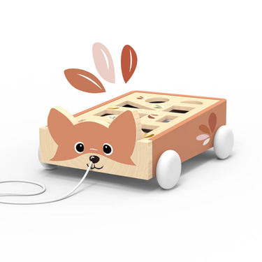 "Fox Blocks Cart for early learning, colorful and engaging toy for babies and toddlers."