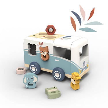 Van Shape Sorter for babies - colorful early learning toy for shape recognition and motor skills development.