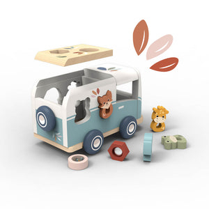 Baby Van Shape Sorter for early learning, showcasing colorful shapes and engaging design from angle 2.