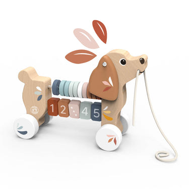 "Colorful Puppy Pull Along toy for early learning and fun, perfect for toddlers and babies."