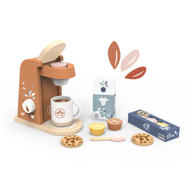 "Role play coffee machine for kids, perfect for imaginative play and developing early cooking skills."