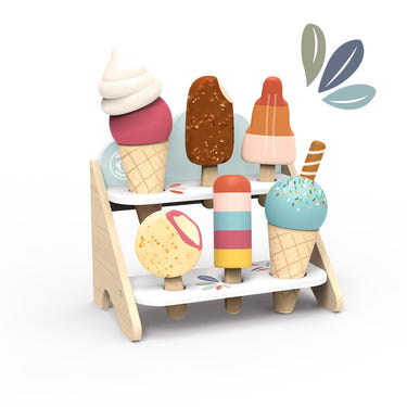 "Colorful ice cream shop playset for kids, featuring cones, scoops, and accessories for imaginative role play."