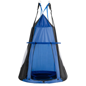 2-in-1 40-inch kids hanging chair and swing tent set for fun indoor and outdoor play.