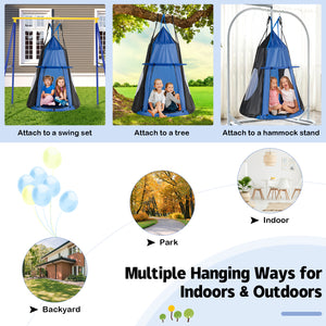 2-in-1 40-inch kids hanging chair swing tent set for outdoor fun and relaxation. Ideal toy for children.