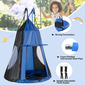 2-in-1 40-inch kids hanging chair and swing tent set for fun and relaxation in playtime.