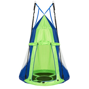 2-in-1 40-inch kids hanging chair swing tent set, perfect for indoor and outdoor play.