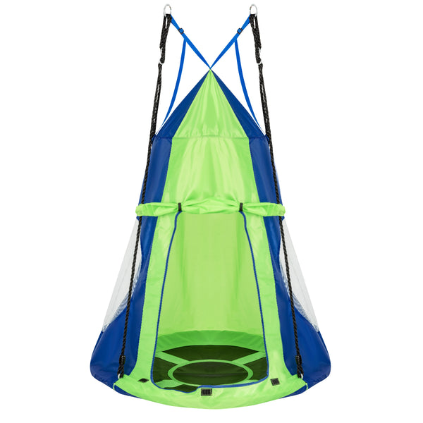 2-in-1 40-inch kids hanging chair swing tent set, perfect for indoor and outdoor play.