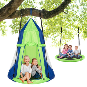 2-in-1 40-inch kids hanging chair swing tent set, perfect for playtime and relaxation in any space.