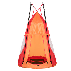 2-in-1 40 Inch Kids Hanging Chair Swing Tent Set for fun and relaxation in a playful design.