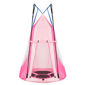 2-in-1 40-inch kids hanging chair swing tent set for fun and relaxation, viewed from angle 19.