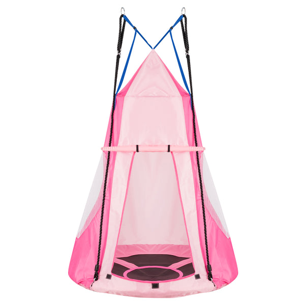 2-in-1 40-inch kids hanging chair swing tent set for fun and relaxation, viewed from angle 19.