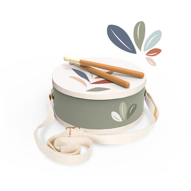 Colorful drum with adjustable strap for babies, perfect musical toy for early development and fun playtime.