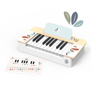 Colorful baby piano keyboard musical toy for early childhood development and fun.