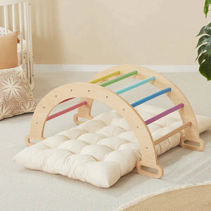Tiny Land® 7-in-1 Rainbow Climbing Set with Thick Play Pad
